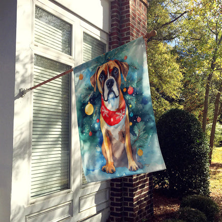 Boxer Christmas House Flag