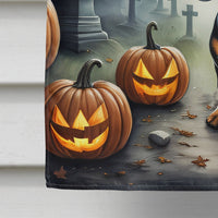 Dachshund Spooky Halloween House Flag