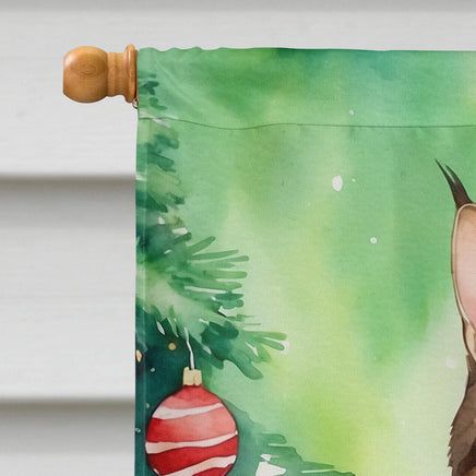 Sokoke Cat by the Christmas Tree House Flag