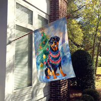 Rottweiler Christmas House Flag