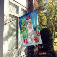 Bearded Collie Christmas House Flag