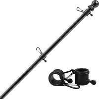 6 Ft. Black Stainless Steel Flagpole Heavy-Duty and Rust Free (Without Bracket)