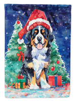 Bernese Mountain Dog Christmas House Flag