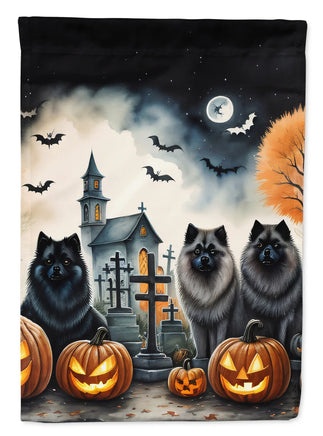 Keeshond Spooky Halloween House Flag