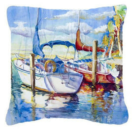 Towering Q Sailboats Canvas Fabric Decorative Pillow JMK1230PW1414