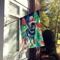 Pug Christmas House Flag