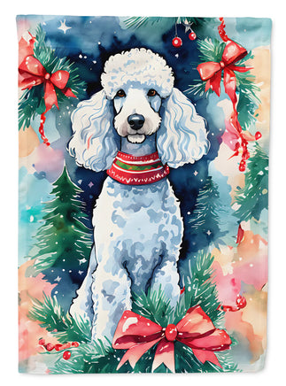 Poodle Christmas House Flag