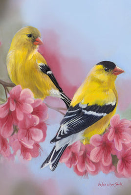 GOLDFINCH BLOSSOMS FLAG