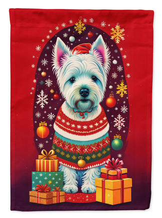 Westie Holiday Christmas House Flag