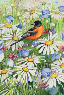 BALTIMORE ORIOLE AND DAISIES FLAG