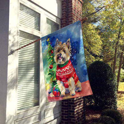 Cairn Terrier Christmas House Flag