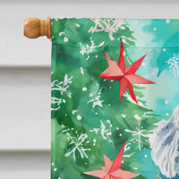 Bedlington Terrier Christmas House Flag