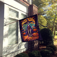 Italian Greyhound Witchy Halloween House Flag