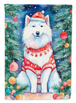 Samoyed Christmas House Flag