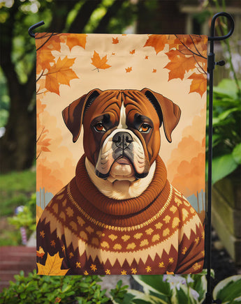 Boxer Fall Garden Flag