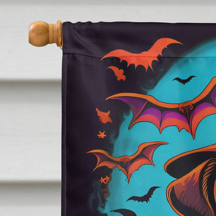 Chocolate Labrador Retriever Witchy Halloween House Flag