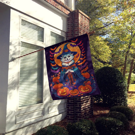 American Eskimo Witchy Halloween House Flag