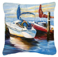 Symmetry Sailboats Canvas Fabric Decorative Pillow JMK1242PW1414