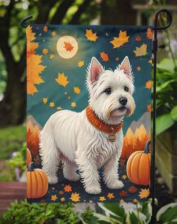 Westie Fall Garden Flag