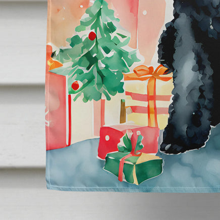 Poodle Christmas House Flag