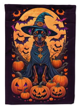 Miniature Pinscher Witchy Halloween House Flag