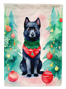 Schipperke Christmas House Flag