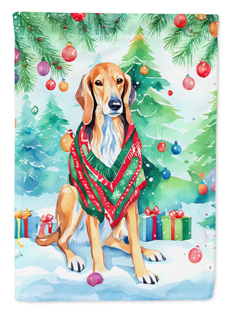 Saluki Christmas House Flag