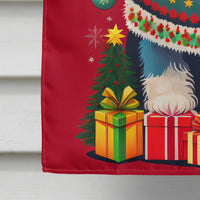 Old English Sheepdog Holiday Christmas House Flag