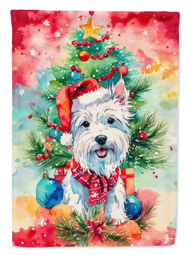 Westie Christmas House Flag