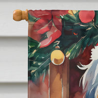 Bearded Collie Christmas House Flag