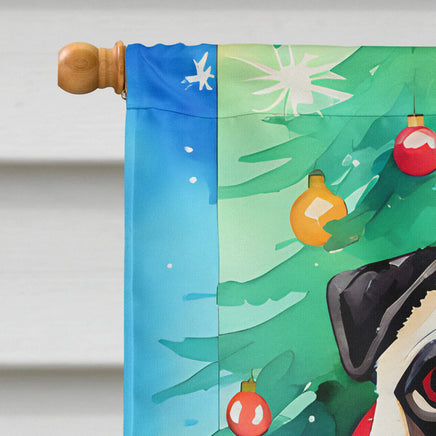 Pug Christmas House Flag