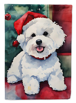 Bichon Frise Christmas House Flag