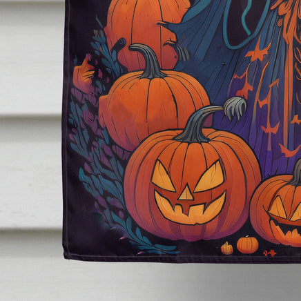 American Eskimo Witchy Halloween House Flag