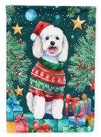 Bichon Frise Christmas House Flag