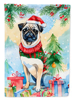 Pug Christmas House Flag