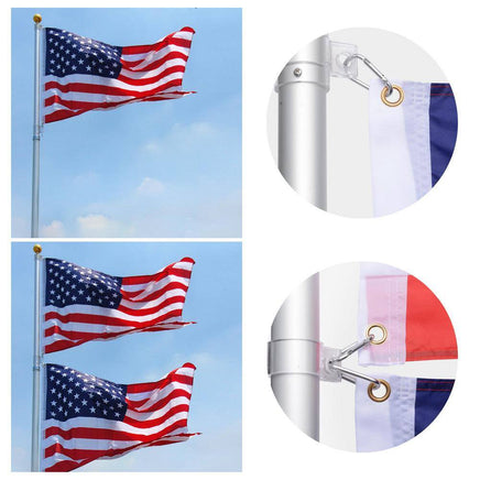 20 Ft. Aluminum Telescoping Flagpole with U.S. Flag and Handcrafted Golden Top Finial