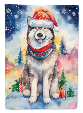 Alaskan Malamute Christmas House Flag