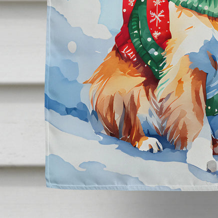 Papillon Christmas House Flag