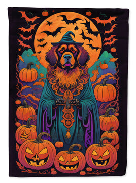 Tibetan Mastiff Witchy Halloween House Flag