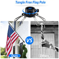 6 Ft. Black Flagpole Stainless Steel Flagpole with Mounting Bracket- Adjustable Length