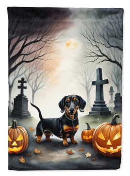 Dachshund Spooky Halloween House Flag