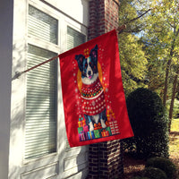 Border Collie Holiday Christmas House Flag