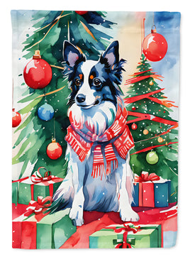 Papillon Christmas House Flag