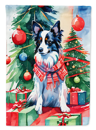 Papillon Christmas House Flag