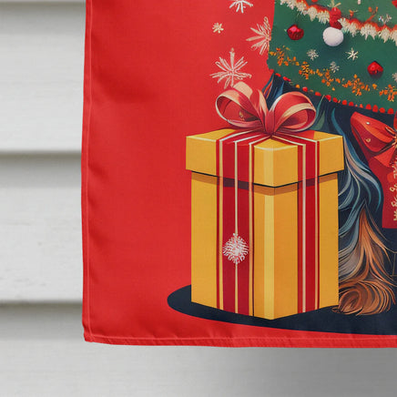 Yorkshire Terrier Holiday Christmas House Flag