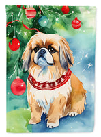 Pekingese Christmas House Flag