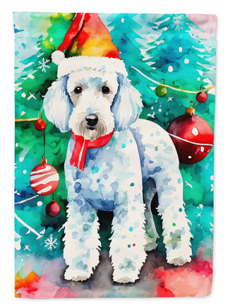 Bedlington Terrier Christmas House Flag