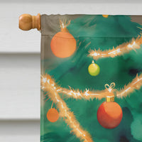 Black and Tan Coonhound Christmas House Flag