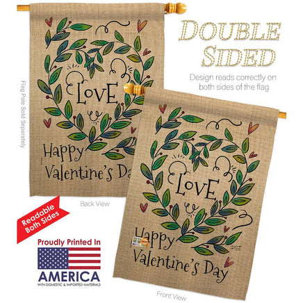 28 In. X 40 In. Love Valentine Spring House Flag Double-Sided Decorative Vertical Flags