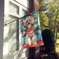 Poodle Christmas House Flag